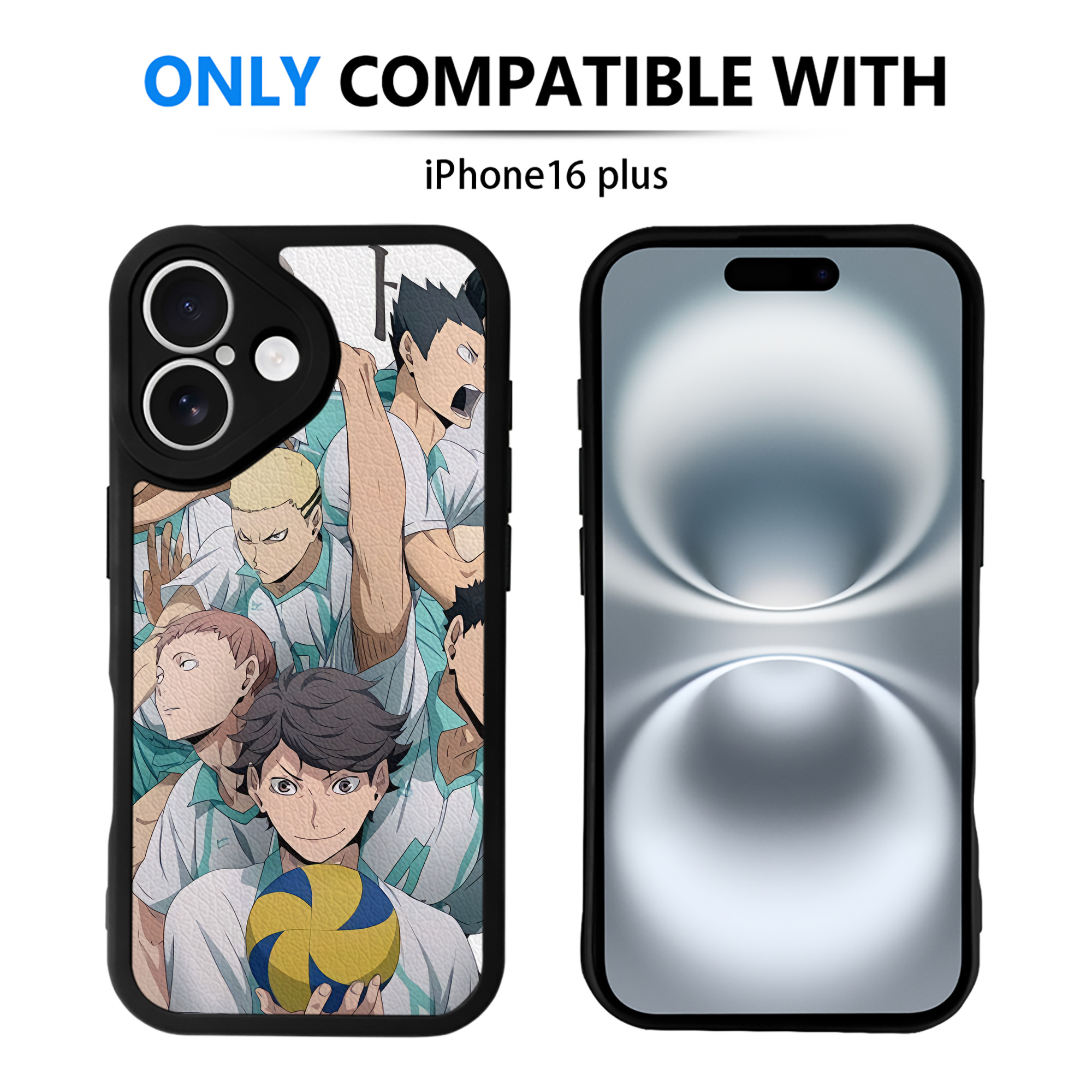 （画像用） ハイキュー!! Haikyu!! 【iPhone 16シリーズ対応】シリコンスマホケース（レザー調） 材質：シリコン